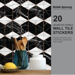 Robin Sprong Pack Of 20 15 X 15 Cm Geometric Marble Wall Tile Stickers