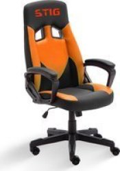 Linx Stig Racing High Back Chair Black Orange