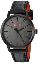 Boss Orange Hugo Boss Men's 'copenhagen' Quartz Stainless Steel And Leather Casual Watch Color:black Model: 1550055