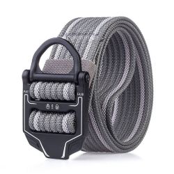 Heavy-duty Metal Buckle Military Style Nylon Tactical Belt - Gray