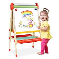 Joyooss Children Artist Easel, Adjustable Wooden Art Kids Easel with M