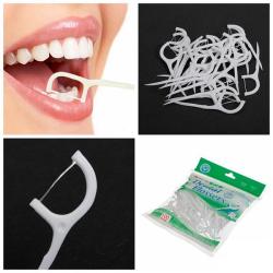 300pcs 2 In 1 Dental Flosser Floss Tooth Picks Teeth Clean Food Debris