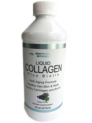 Beaver Brook Collagen Promoter-pro Liquid Collagen 8 000 MG+5 000 Mcg BIOTIN-16OZ Grape
