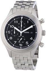 Fossil Compass Chronograph Black Dial Stainless Steel Mens Watch