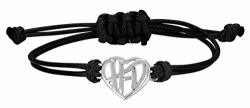 Harley-davidson Women's H-d Heart Wax Adjustable Cord Bracelet Black HDB0422