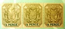 Transvaal -zuid Afrikaansche Republiek 1896 -1897 Set Of 3 X 4p Stamps Umm