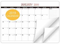Caiyi Studio Desk Calendar 2019 17" X 12" Monthly Desk Pad Calendar Runs From January 2019 Through December 2019 Black 1 Pack