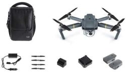 DJI Mavic Pro Fly More Combo: Foldable Propeller Quadcopter Drone Kit With Remote 3 Batteries 16GB Microsd Charging Hub Car Charger Power Bank Adapter