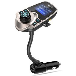 Nulaxy Universal Wireless Bluetooth Led Fm Transmitter Car Kit With 1.44-inch Display And Usb Car Charger - Gold