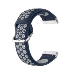 Silicone Sports Strap For Fitbit Versa 3 Versa 4 -dark Blue & Grey