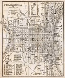 Historic Map - Guide Book Philadelphia And Environs 1842 - Historical Antique Vintage Decor Poster Wall Art - 20IN X 16IN