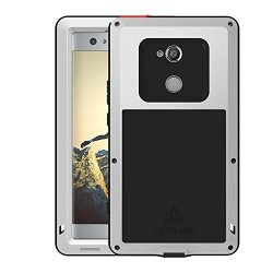 Sony Xperia XA2 Ultra Case Mangix Water Resistant Shockproof Aluminum Metal Outter Super Anti Shake Silicone Inner Fully Body Protection With Glass Screen For