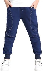 KIDS Cotton Fleece Pull On Sports Basic Outdoor Jogger Sweat Pants With Pockets For Little Boys & Big Boys Navy Age 13T-14T 13-14 Years = Tag 170