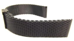 Black Ceramic Finish Igp Ultra-heavy Stainless Steel Woven Mesh Bracelet 22 Mm