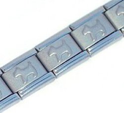 Italian Charms & Bracelets - 9mm Matte Starter Bracelet With A Dog - 18 Links