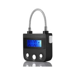 99 Hours USB Rechargeable Time Out Padlock Max Timing Lock Digital Timer Alarming Padlock W Lcd Display Screen - White