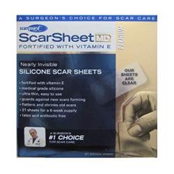 SCARGUARD Scarsheet Nearly Invisible Silicone Scar Sheets 21 Count