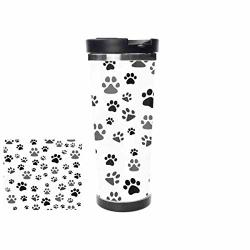Paw Print Cat Dog Footprint Insulated Water Bottle Stainless Steel Double Wall Vacuum Thermos Flask Bottles Sports Coffee Travel Mug Cup 14OZ 400ML