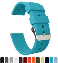 Barton Quick Release - Choose Color & Width 16MM 18MM 20MM 22MM - Aqua Blue 22MM Watch Band Strap