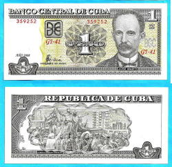 Cuba 1 Peso 2005 Unc Pesos Centavos Pesos Centavos Caribe America