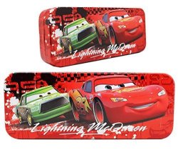 Red Disney Cars Lightning Mcqueen And Chick Tin Pencil Box