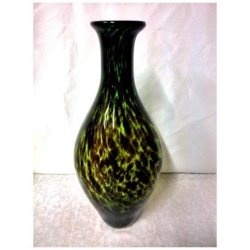 Vase - Glass - Green And Black