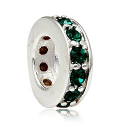 Shining Spacer Charm 925 Sterling Silver Gift Beads Charm Fit For Pandora Charms Bracelets Green