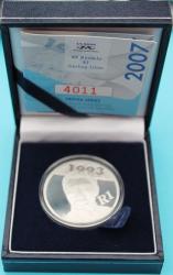 2007 Nelson Mandela R1 Silver Proof - Peace Laureate In Sam Box With Coa