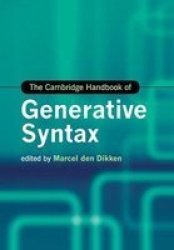 The Cambridge Handbook Of Generative Syntax Paperback