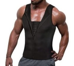 Men's Compression Vest Shapewear With Hook And Zip Fasteners - XL