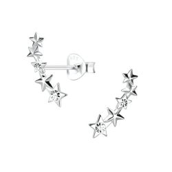 5 Star Sterling Silver And Crystal Earring Set