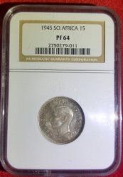 1945 1shilling Ngc Graded Pf64