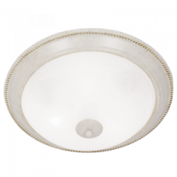 Bright Star Lighting - French White Ceiling Fitting With Alabaster Glass - L