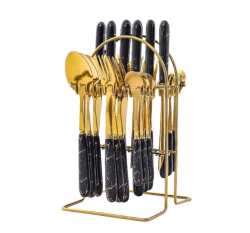 Classic Gold With Marble Handle - 24 Piece