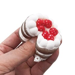 Jiayit Squishy Slow Rising Toys - MINI Strawberry Cake Slow Rising Squishies Cream Scented Charms Squishy Toys For Kids And Adults Brown