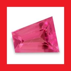 Tourmaline - Orangy Pink Tapered Baguette Cut - 0.175cts