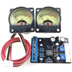 Akozon VU Meter 2 Pcs VU Panel Meter Warm Back Light Recording Audio Level Amp with Driver Board