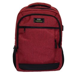 Qinol YCA-16 Unisex Travel 15" Laptop Backpack With USB Charging Port - Red