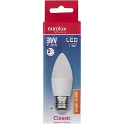 Eurolux 3W E27 LED Candle Screw Globe Warm White 3000K C155W