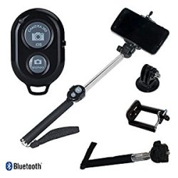 Action Outdoor Selfie Stick With Bluetooth Control Remote For Smartphone Or Gopro