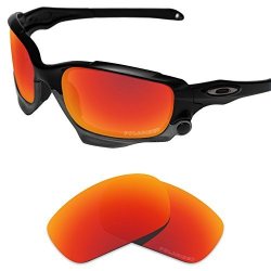 Tintart Performance Lenses Compatible With Oakley Jawbone&racing Jacket Polycarbonate Polarized Etched-fire Red