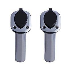 LINER TWO 30 DEGREE ROD HOLDERS 316 MARINE STAINLESS STEEL RUBBER CAP GASKET
