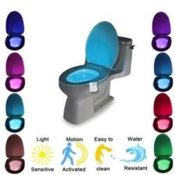 Motion Sensor LED Toilet Night Light 8 Colour Activated
