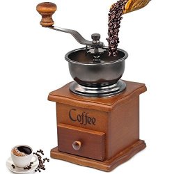 Manual Coffee Grinder - Premium Vintage Style Coffee Grain Burr Mill Machine With Catch Drawer Conical Burr Mill Spice Hand Grinding Machine Hand-crank Roller