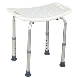 Totoshop Adjustable Medical Bath Tub Shower Chair Bench Stool Seat Without Back New White 6 Height