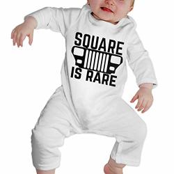 Square Is Rare Jeep Baby Boy Long Sleeve Romper Jumpsuit Bodysuits White