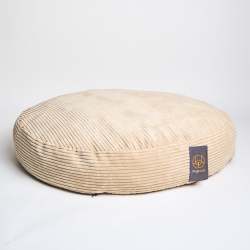 Cord Velour Dog Bed - Sand Large