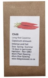 Heirloom Veg Seeds - Chilli - Long Red Cayenne