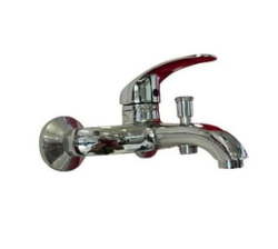 Chrome Shower Water Faucet Tap Bathroom Hot Cold Dual Outlet Spout Water Mixer Valve