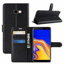 Samsung Galaxy J4 Plus Case Fettion Premium Pu Leather Wallet Flip Phone Protective Case Cover With Card Holder For Samsung Galaxy J4 Plus 2018 Smartphone Black